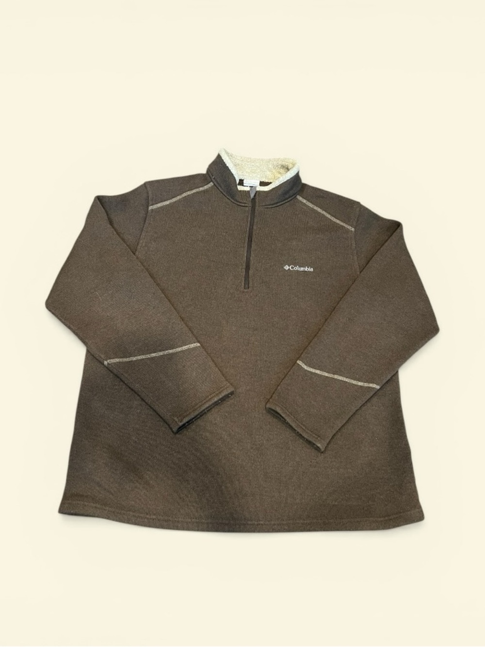 Columbia Men’s Brown Quarter-Zip Fleece Pullover